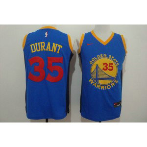NBA Warriors 35 Kevin Durant Blue Nike Men Jersey