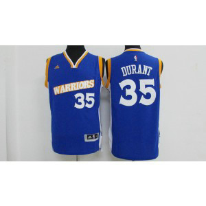 NBA Warriors 35 Kevin Durant Blue Throwback Swingman Youth Jersey