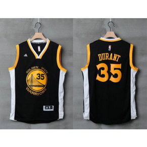 NBA Warriors 35 Kevin Durant New Adidas Road Black White Men Jersey