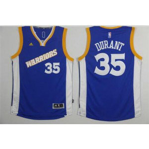 NBA Warriors 35 Kevin Durant Royal Blue Stretch Crossover Swingman Adidas Men Jersey