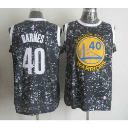 NBA Warriors 40 Harrison Barnes Black City Luminous Men Jersey