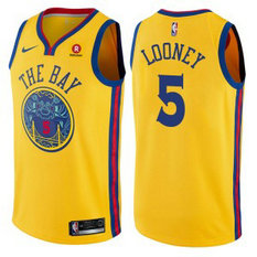 NBA Warriors 5 Kevon Looney Gold City Edition Nike Men Jersey