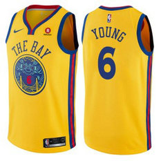 NBA Warriors 6 Nick Young Gold City Edition Nike Men Jersey