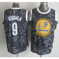 NBA Warriors 9 Andre Iguodala Black City Luminous Men Jersey