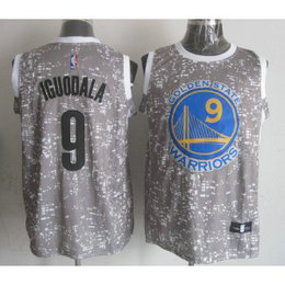 NBA Warriors 9 Andre Iguodala Gray City Luminous Men Jersey