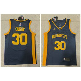 NBA Warrios 30 Curry Navy Jordan Men Jersey
