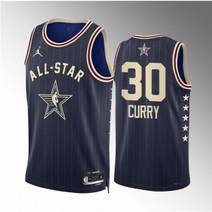 NBA Warrios 30 Stephen Curry Navy 2024 All Star Jordan Men Jersey