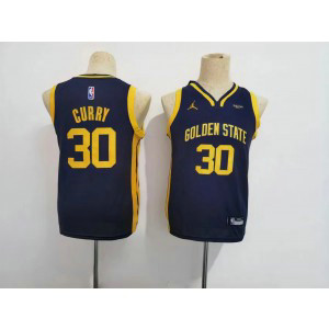 NBA Warrios 30 Stephen Curry Navy Jordan Youth Jersey