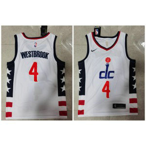 NBA Washington Wizards 4 Westbrook White Men Jersey