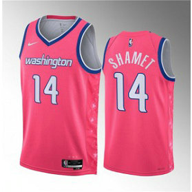 NBA Wizards 14 Landry Shamet Pink 2023 Draft City Edition Nike Men Jersey