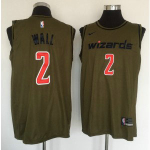 NBA Wizards 2 John Wall Olive Nike Swingman Men Jersey
