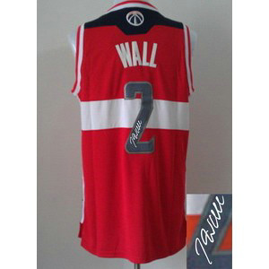 NBA Wizards 2 John Wall Red Autographed Men Jersey