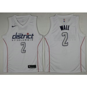 NBA Wizards 2 John Wall White City Edition Nike Swingman Men Jersey