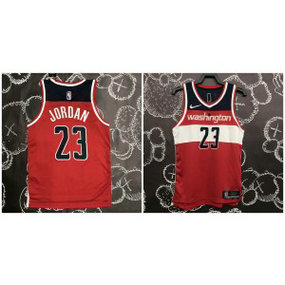 NBA Wizards 23 Michael Jordan Red Nike Men Jersey