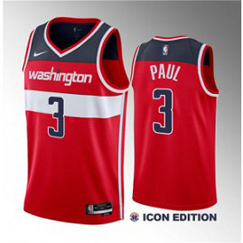 NBA Wizards 3 Chris Paul Red Icon Edition Nike Men Jersey