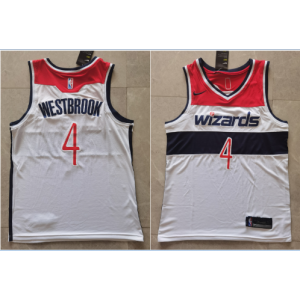 NBA Wizards 4 Westbrook White 2020 New Nike Men Jersey