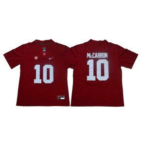 NCAA Alabama Crimson Tide 10 A.J. McCarron Red Nike College Football Men Jersey