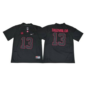 NCAA Alabama Crimson Tide 13 Tua Tagovailoa Black Football Men Jersey