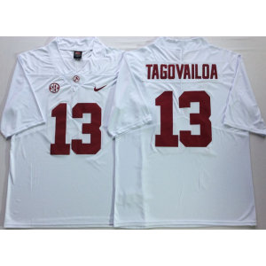 NCAA Alabama Crimson Tide 13 Tua Tagovailoa White Legend Limited Men Jersey