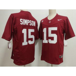 NCAA Alabama Crimson Tide 15 Ty Simpson Red F.U.S.E. Vapor Limited Men Jersey