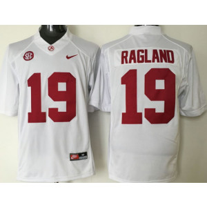 NCAA Alabama Crimson Tide 19 Reggie Ragland White Men Jersey