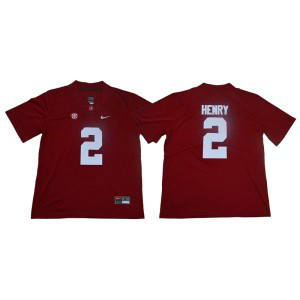NCAA Alabama Crimson Tide 2 Derrick Henry Red Nike College Football Men Jersey