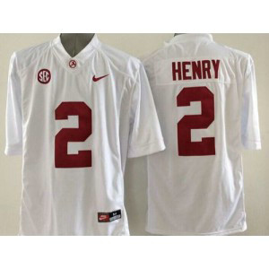 NCAA Alabama Crimson Tide 2 Derrick Henry White SEC Patch Men Jersey