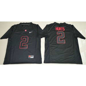 NCAA Alabama Crimson Tide 2 Jalen Hurts Black Men Jersey