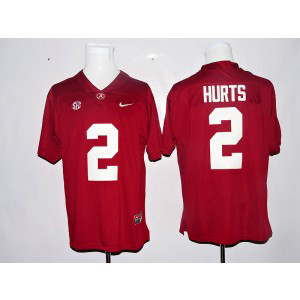 NCAA Alabama Crimson Tide 2 Jalen Hurts Red Football Men Jersey