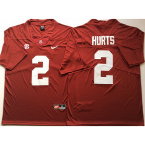 NCAA Alabama Crimson Tide 2 Jalen Hurts Red Legend Limited Men Jersey