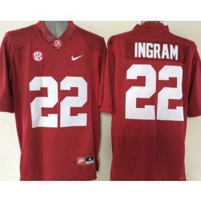 NCAA Alabama Crimson Tide 22 Mark Ingram Red Men Jersey With SEC Patch