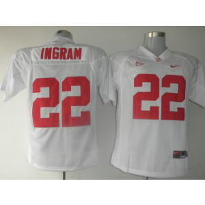 NCAA Alabama Crimson Tide 22 Mark Ingram White Men Jersey