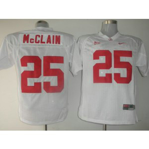 NCAA Alabama Crimson Tide 25 Rolando McClain White Men Jersey