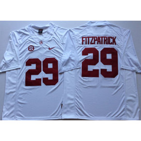 NCAA Alabama Crimson Tide 29 Minkah Fitzpatrick White Football Men Jersey