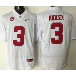 NCAA Alabama Crimson Tide 3 Calvin Ridley White Men Jersey