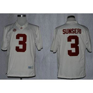 NCAA Alabama Crimson Tide 3 Vinnie Sunseri White Limited Men Jersey