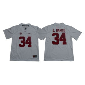 NCAA Alabama Crimson Tide 34 Damien Harris White Legend Limited Men Jersey