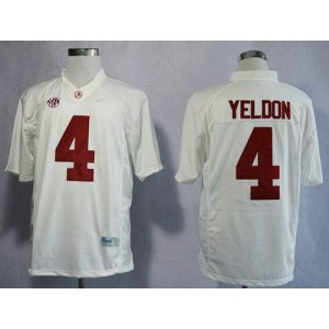 NCAA Alabama Crimson Tide 4 T.J Yeldon White Limited Men Jersey