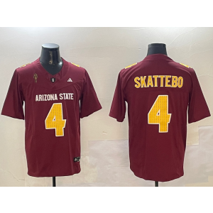 NCAA Arizona State 4 C SKATTEBO Red F.U.S.E. Vapor Limited Men Jersey