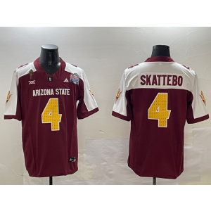 NCAA Arizona State 4 C SKATTEBO Red White F.U.S.E. Vapor Limited Men Jersey