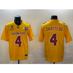 NCAA Arizona State 4 C SKATTEBO Yellow Gold F.U.S.E. Vapor Limited Men Jersey