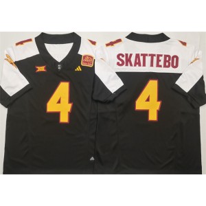 NCAA Arizona State Sun Devils 4 Cam Skattebo Black White F.U.S.E. Vapor Limited Men Jersey