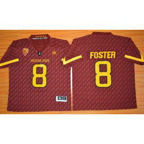 NCAA Arizona State Sun Devils 8 D. J. Foster New Red Basketball PAC-12 Patch Men Jersey
