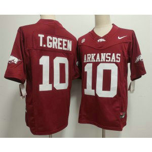 NCAA Arkansas Razorbacks 10 Taylen Green Red F.U.S.E. Vapor Limited Men Jersey