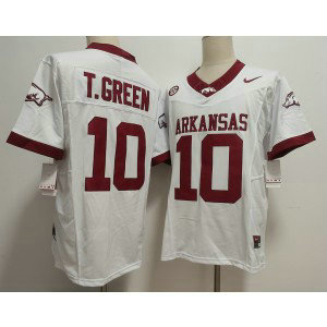 NCAA Arkansas Razorbacks 10 Taylen Green White F.U.S.E. Vapor Limited Men Jersey