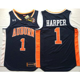 NCAA Auburn Tigers 1 Jared Harper Navy College Basketball Men Jersey
