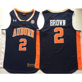 NCAA Auburn Tigers 2 Bryce Brown Navy College Basketball Men Jersey