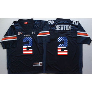 NCAA Auburn Tigers 2 Cameron Newton Navy USA Flag Men Jersey