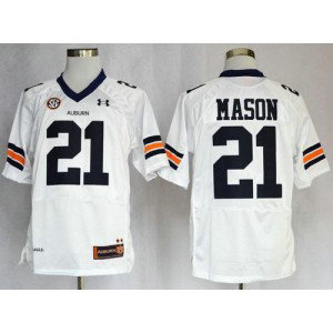 NCAA Auburn Tigers 21 Tre Mason White Men Jersey