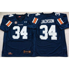 NCAA Auburn Tigers 34 Bo Jackson Navy College Football Men Jersey